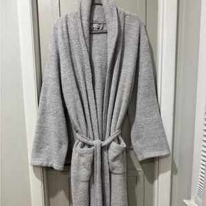 Barefoot Dreams CozyChic Robe Light Gray S/M Belted